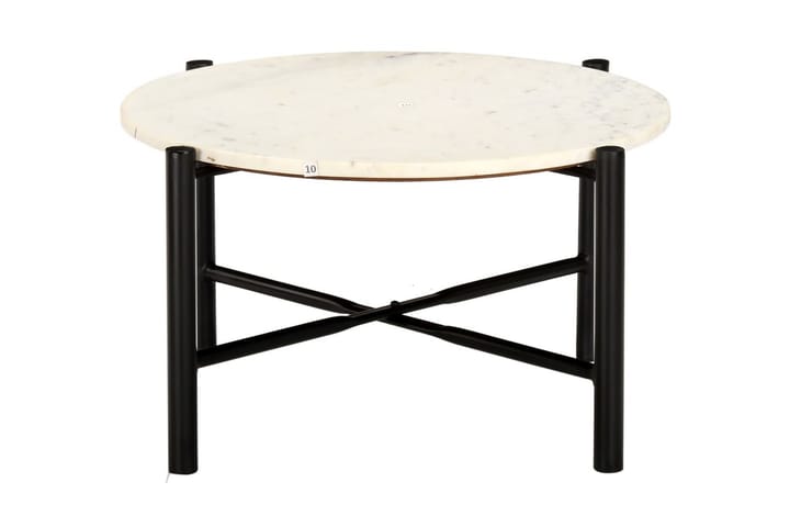 Sohvapöytä valkoinen 60x60x35 cm aito kivi marmorikuviolla - Valkoinen - Huonekalut - Pöydät & ruokailuryhmät - Sohvapöytä