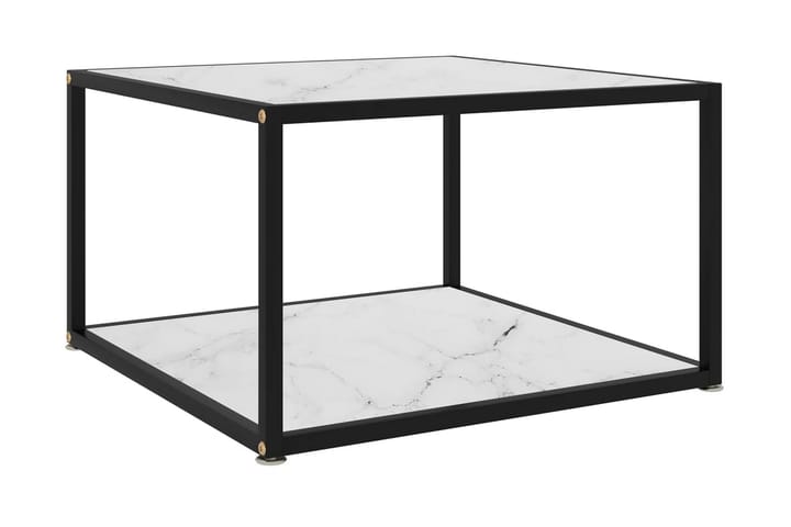 Sohvapöytä valkoinen 60x60x35 cm karkaistu lasi - Valkoinen - Huonekalut - Pöytä & ruokailuryhmä - Sohvapöytä