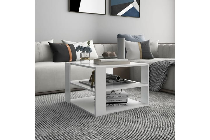 Sohvapöytä valkoinen 60x60x40 cm lastulevy - Huonekalut - Pöydät & ruokailuryhmät - Sohvapöytä