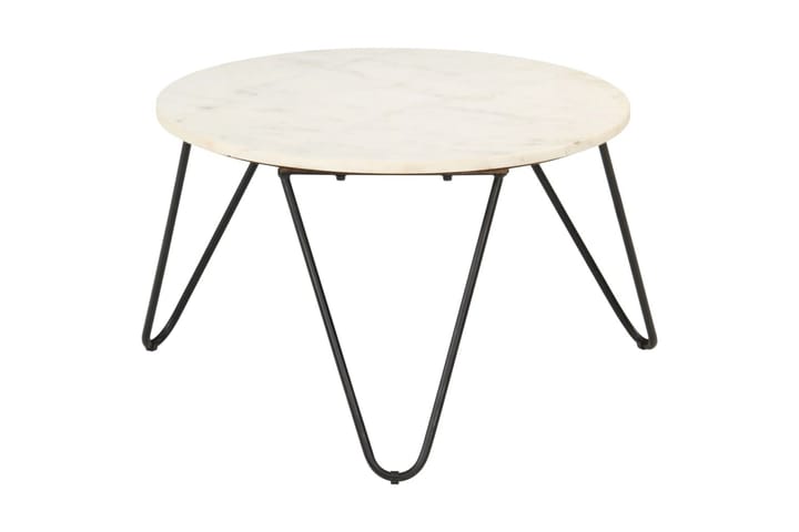 Sohvapöytä valkoinen 65x65x42 cm aito kivi marmorikuviolla - Huonekalut - Pöydät & ruokailuryhmät - Sohvapöytä