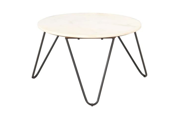 Sohvapöytä valkoinen 65x65x42 cm aito kivi marmorikuviolla - Huonekalut - Pöydät & ruokailuryhmät - Sohvapöytä