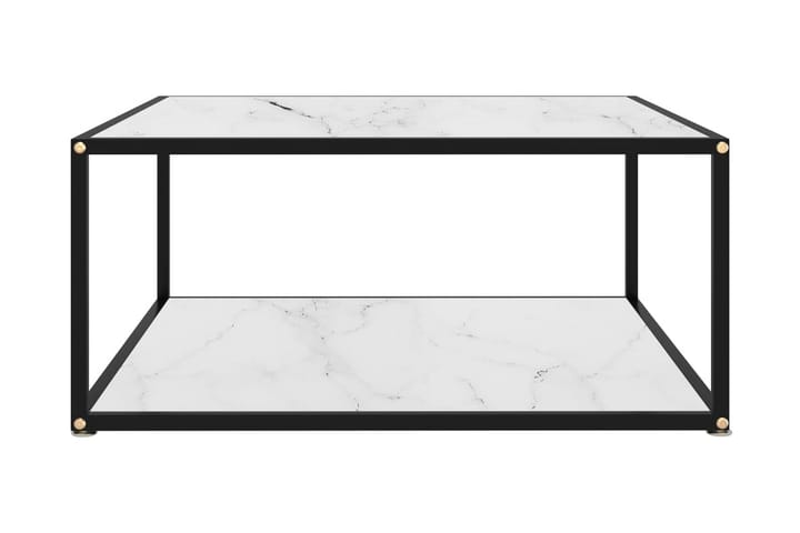 Sohvapöytä valkoinen 80x80x35 cm karkaistu lasi - Valkoinen - Huonekalut - Pöytä & ruokailuryhmä - Sohvapöytä
