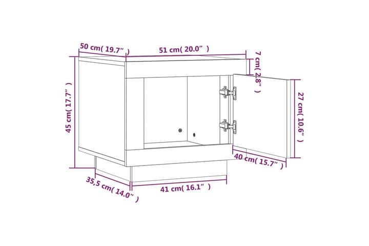 Sohvapöytä valkoinen ja Sonoma-tammi 51x50x45 cm tekninen pu - Beige - Huonekalut - Pöytä & ruokailuryhmä - Sohvapöytä