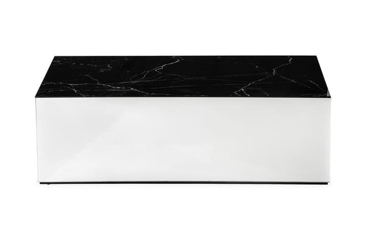 Sohvapöytä Vathy 110 cm Marmorikuvio - Peili/Lasi/Musta - Sisustustuotteet - Peili - Peilihuonekalut - Peilipöytä
