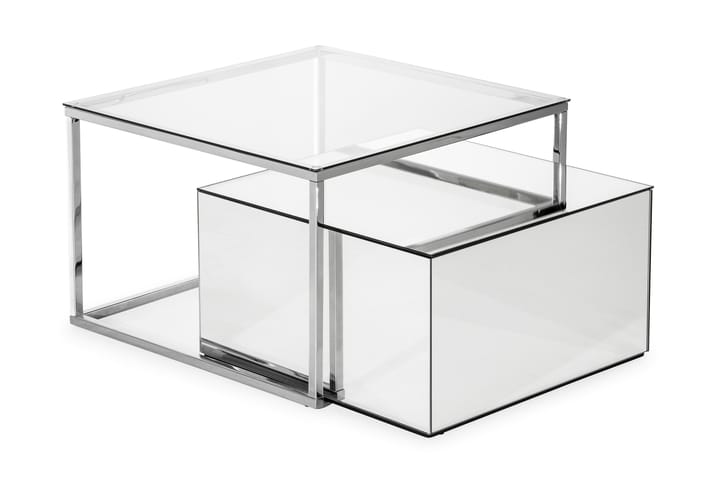 Sohvapöytä Vathy 70 cm - Peili/Lasi/Valkoinen - Huonekalut - Pöytä & ruokailuryhmä - Sohvapöytä