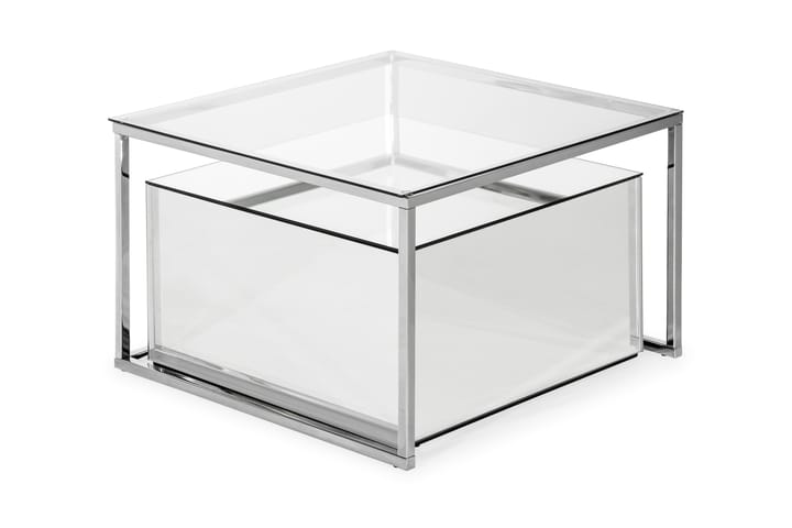 Sohvapöytä Vathy 70 cm - Peili/Lasi/Valkoinen - Huonekalut - Pöytä & ruokailuryhmä - Sohvapöytä