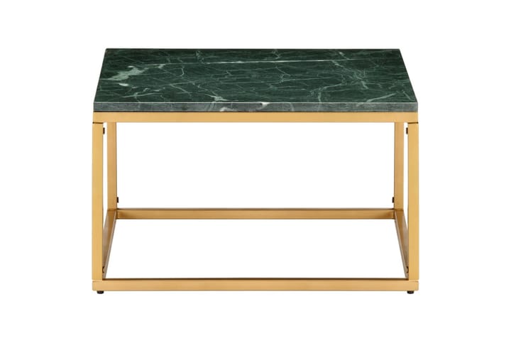 Sohvapöytä vihreä 60x60x35 cm aito kivi marmorikuviolla - Huonekalut - Pöydät & ruokailuryhmät - Sohvapöytä