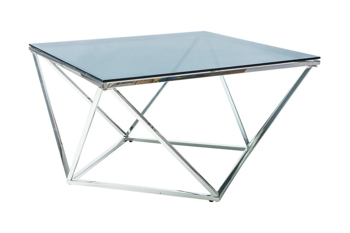 Sohvapöytä Yealand 80 cm - Lasi/Hopea - Huonekalut - Pöydät & ruokailuryhmät - Sohvapöytä