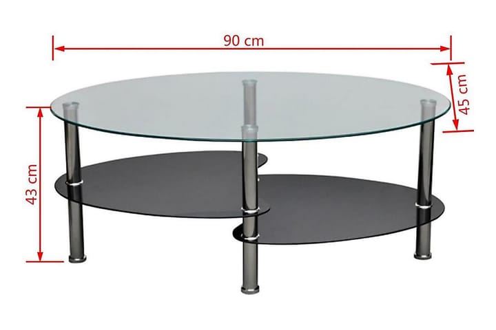 Sohvapöytä yksilöllinen 3-tasoinen muotoilu Musta - Musta - Huonekalut - Pöydät & ruokailuryhmät - Sohvapöytä