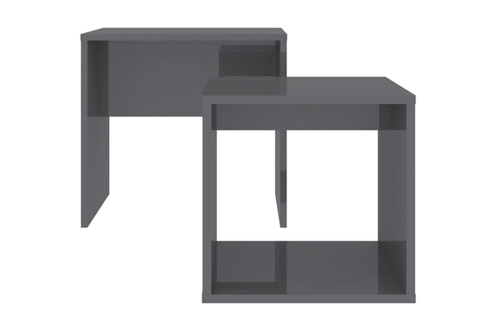 Sohvapöytäsarja korkeakiilto harmaa 48x30x45 cm lastulevy - Harmaa - Huonekalut - Pöytä & ruokailuryhmä - Sohvapöytä