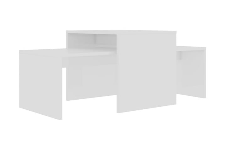 Sohvapöytäsarja korkeakiilto valkoinen 100x48x40cm lastulevy - Valkoinen - Huonekalut - Pöytä & ruokailuryhmä - Sohvapöytä