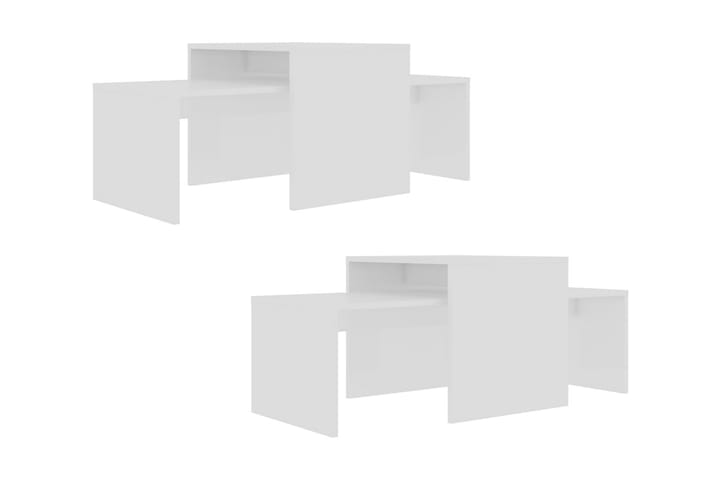 Sohvapöytäsarja korkeakiilto valkoinen 100x48x40cm lastulevy - Valkoinen - Huonekalut - Pöydät & ruokailuryhmät - Sohvapöytä