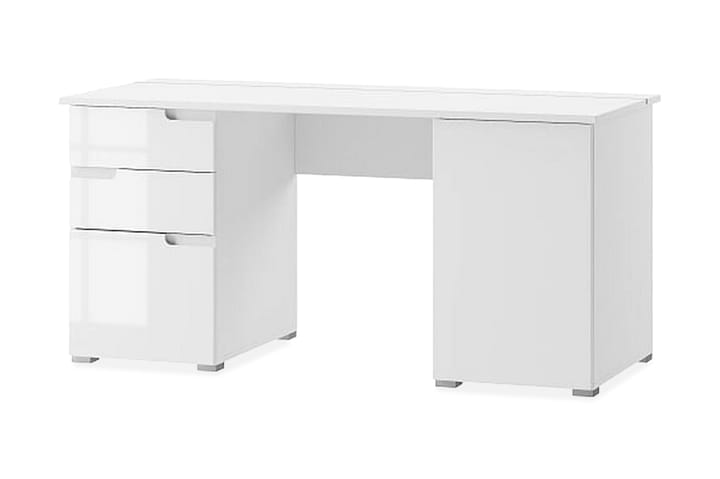 Kirjoituspöytä Aydan 158 cm - Valkoinen/Valk Korkeakiilto - Huonekalut - Pöydät - Kirjoituspöydät