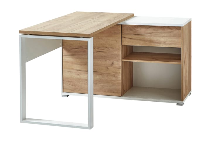 Kulmakirjoituspöytä Lioni 120 cm - Valkoinen/Tammi - Huonekalut - Pöytä & ruokailuryhmä - Työpöytä - Kirjoituspöytä