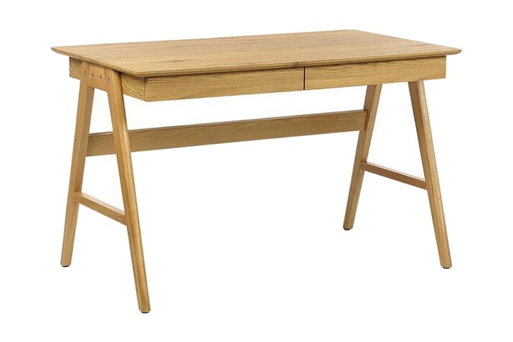 Hermsen Työpöytä 120 cm 2 laatikkoa - Vaaleanruskea - Huonekalut - Pöydät & ruokailuryhmät - Työpöytä - Kirjoituspöytä