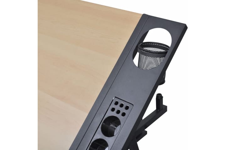 Kallistettava piirustuspöytä 2 laatikolla ja jakkaralla - Ruskea - Huonekalut - Pöydät & ruokailuryhmät - Työpöytä - Kirjoituspöytä