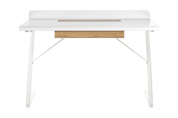Kirjoituspöytä 120 x 60 cm Valkoinen/Vaalea puu Focus - Valkoinen - Huonekalut - Pöytä & ruokailuryhmä - Työpöytä - Kirjoituspöytä