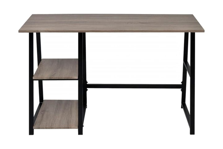Kirjoituspöytä 2 hyllyllä harmaa ja tammenvärinen - Harmaa - Huonekalut - Pöytä & ruokailuryhmä - Työpöytä - Pelipöytä