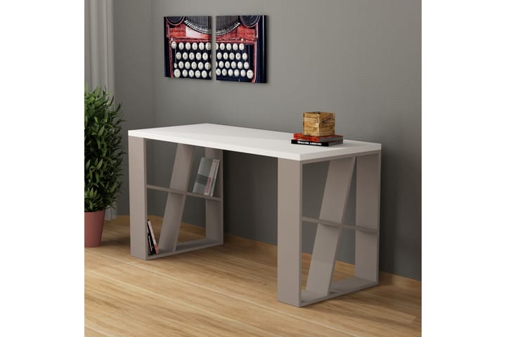Kirjoituspöytä Adong 140 cm - Valkoinen/Ruskea - Huonekalut - Pöytä & ruokailuryhmä - Työpöytä - Kirjoituspöytä