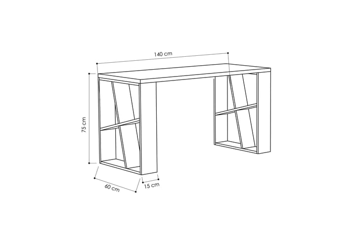 Kirjoituspöytä Adong 140 cm - Valkoinen/Ruskea - Huonekalut - Pöytä & ruokailuryhmä - Työpöytä - Kirjoituspöytä