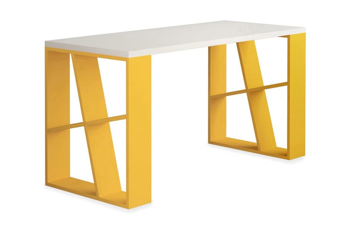 Kirjoituspöytä Adong 140 cm - Valkoinen/Sinapinkeltainen - Huonekalut - Pöydät & ruokailuryhmät - Työpöytä - Kirjoituspöytä