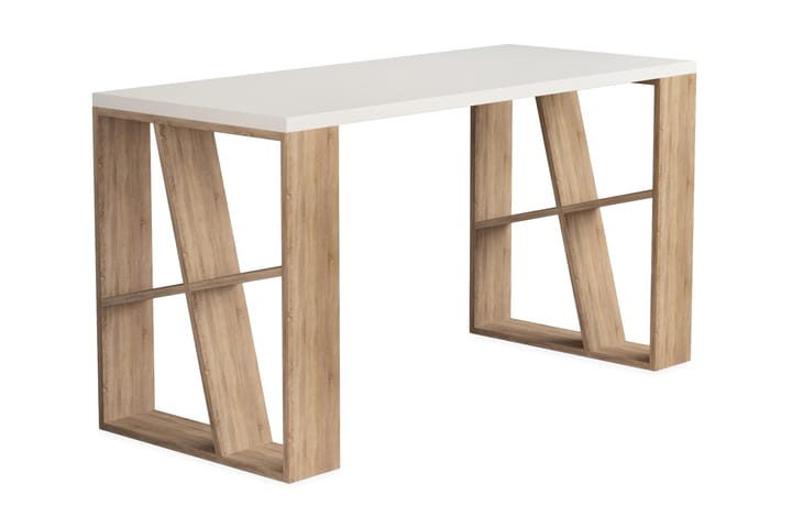 Kirjoituspöytä Adong 140 cm - Valkoinen/Tammenväri - Huonekalut - Pöydät & ruokailuryhmät - Työpöytä - Kirjoituspöytä
