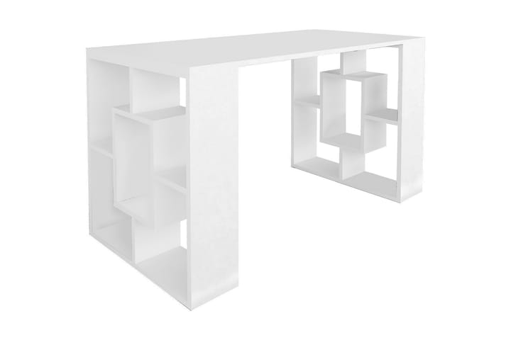 Kirjoituspöytä Agueda 120 cm Säilytyksellä Hyllyt - Valkoinen - Huonekalut - Pöytä & ruokailuryhmä - Työpöytä - Kirjoituspöytä