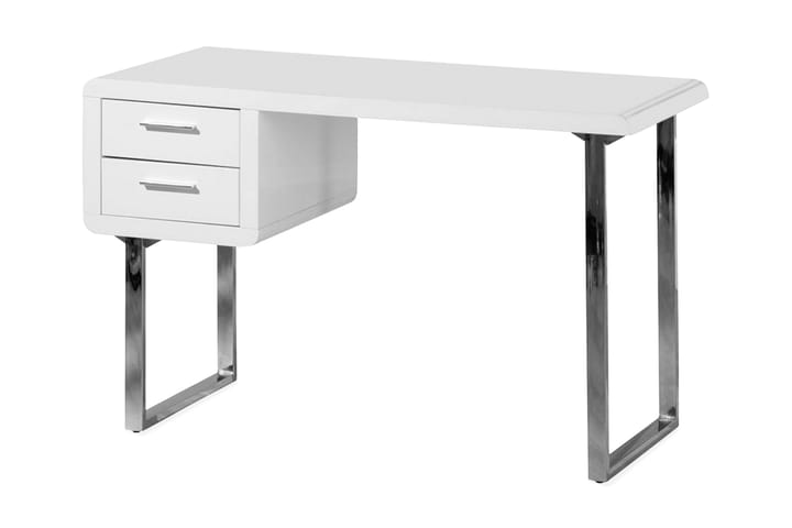 Kirjoituspöytä Anville 120 cm Säilytyksellä 2 laatikkoa - Valkoinen/Kromi - Huonekalut - Pöydät & ruokailuryhmät - Työpöytä - Kirjoituspöytä