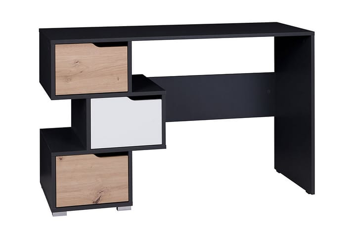 Kirjoituspöytä Awena 120 cm Säilytyksellä 3 laatikkoa - Musta/Beige/Valkoinen - Huonekalut - Pöydät & ruokailuryhmät - Työpöytä - Kirjoituspöytä