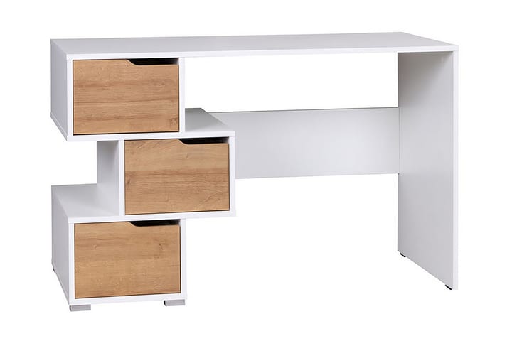 Kirjoituspöytä Awena 120 cm Säilytyksellä 3 laatikkoa - Valkoinen/Ruskea - Huonekalut - Pöytä & ruokailuryhmä - Työpöytä - Kirjoituspöytä