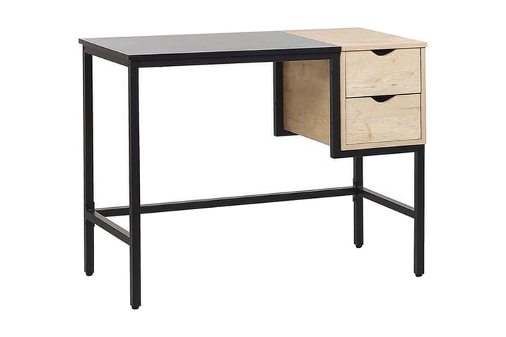 Kirjoituspöytä Bewehn 100 cm Säilytyksellä 2 laatikkoa - Musta/Vaalea puu - Huonekalut - Pöytä & ruokailuryhmä - Työpöytä - Kirjoituspöytä