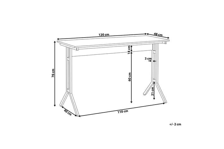 Kirjoituspöytä Bivian 120 cm - Ruskea/Harmaa - Huonekalut - Pöydät & ruokailuryhmät - Työpöytä - Kirjoituspöytä