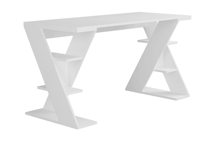 Kirjoituspöytä Briska 140 cm Säilytyksellä Hyllyt - Valkoinen - Huonekalut - Pöydät & ruokailuryhmät - Työpöytä - Kirjoituspöytä