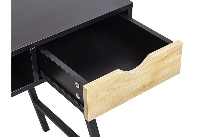 Kirjoituspöytä Bromide 120 cm Säilytys Hylly+2 laatikkoa - Musta/Vaalea puu - Huonekalut - Pöydät & ruokailuryhmät - Työpöytä - Kirjoituspöytä