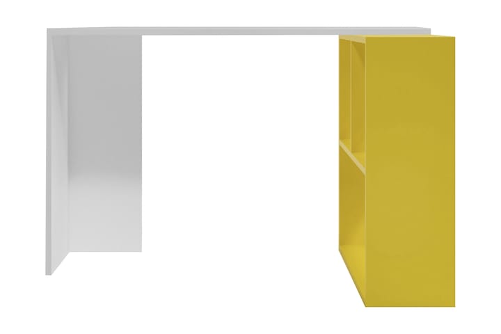 Kirjoituspöytä Canedia 120 cm Säilytyksellä Hyllyt - Valkoinen/Keltainen - Huonekalut - Pöytä & ruokailuryhmä - Työpöytä - Kirjoituspöytä
