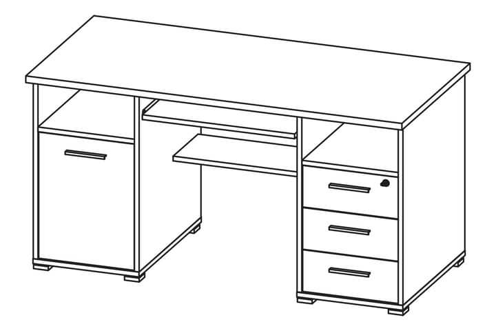 Kirjoituspöytä Castelli 145 cm Säilytyksellä - Pähkinänruskea/Musta - Huonekalut - Pöydät & ruokailuryhmät - Työpöytä - Kirjoituspöytä