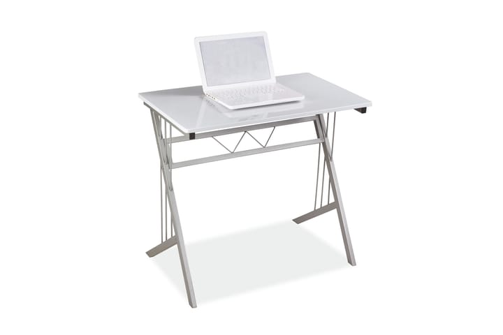 Kirjoituspöytä Chavara 80 cm - Valkoinen/Hopea - Huonekalut - Pöydät & ruokailuryhmät - Työpöytä - Kirjoituspöytä