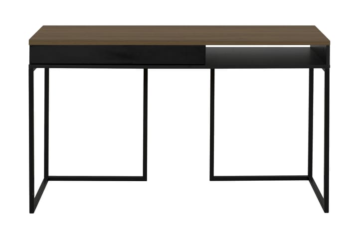 Kirjoituspöytä City 130 cm Säilytyksellä Hylly+Laatikko - Pähkinäviilu/Musta - Huonekalut - Sohvat - Nahkasohvat