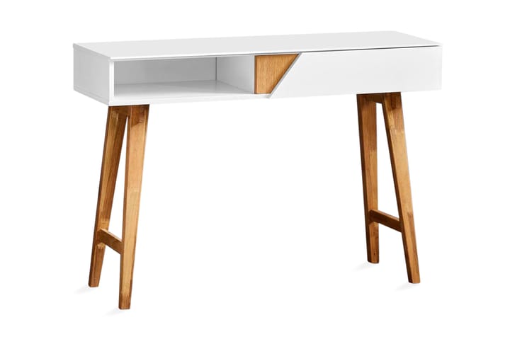 Kirjoituspöytä Crewkerne 110 cm Säilytyksellä Laatikko+Hylly - Valkoinen/Luonnonväri - Huonekalut - Pöytä & ruokailuryhmä - Työpöytä - Kirjoituspöytä