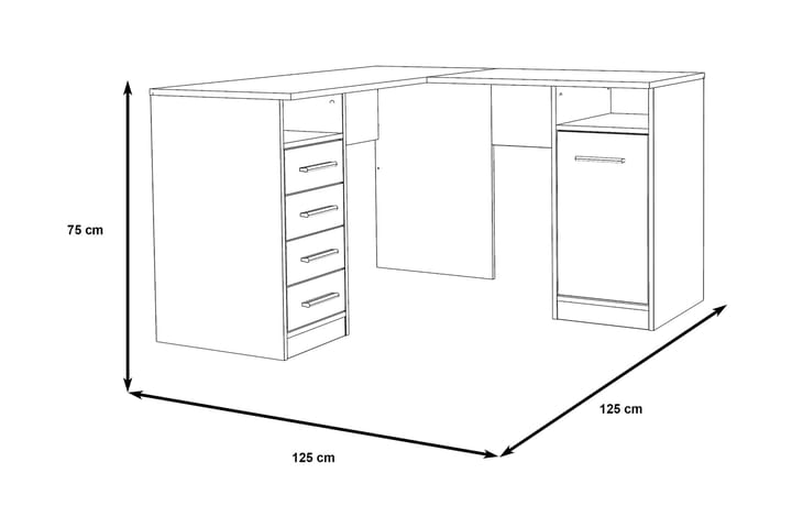 Kirjoituspöytä Cromarty 125 cm - Valkoinen - Huonekalut - Pöytä & ruokailuryhmä - Työpöytä - Kirjoituspöytä