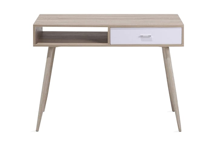 Kirjoituspöytä Deoban 100 cm Säilytyksellä Laatikko+Hylly - Vaaleanruskea/Valkoinen - Huonekalut - Pöytä & ruokailuryhmä - Työpöytä - Kirjoituspöytä