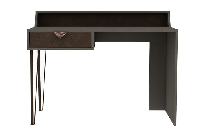 Kirjoituspöytä Dumö 120 cm Säilytyksellä Laatikko+Hylly - Harmaa/Ruskea - Huonekalut - Pöytä & ruokailuryhmä - Työpöytä - Kirjoituspöytä