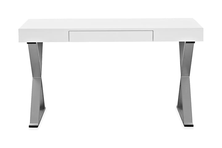 Kirjoituspöytä Effie 120 cm Säilytyksellä Laatikko - Valkoinen/Kromi - Huonekalut - Tuolit - Nojatuoli - Lepotuolit