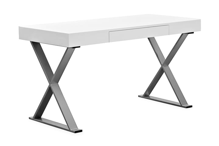Kirjoituspöytä Effie 120 cm Säilytyksellä Laatikko - Valkoinen/Kromi - Huonekalut - Pöytä & ruokailuryhmä - Työpöytä - Kirjoituspöytä