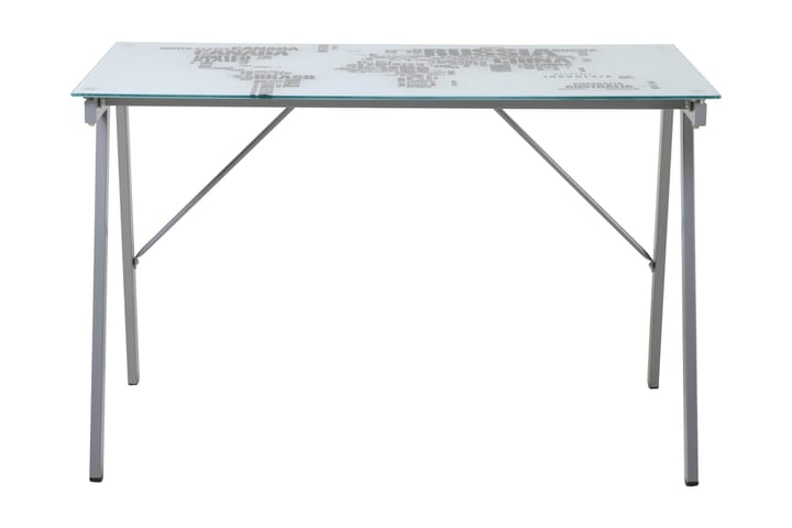 Kirjoituspöytä Estremera 113 cm med Karta - Lasi/Valkoinen - Huonekalut - Pöydät & ruokailuryhmät - Työpöytä - Kirjoituspöytä