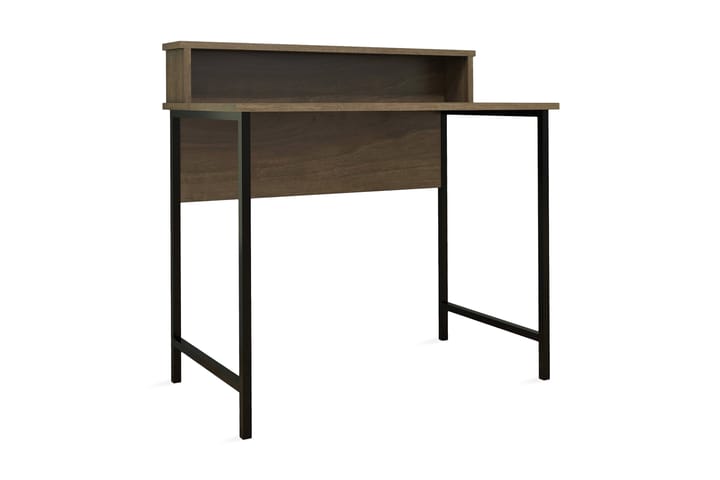 Kirjoituspöytä Fatimah 90 cm Säilytyksellä Hylly - Pähkinänruskea/Musta - Huonekalut - Pöydät & ruokailuryhmät - Työpöytä - Kirjoituspöytä