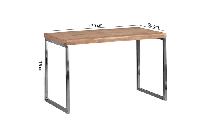 Kirjoituspöytä Feehrer 120 cm - Akaasia/Kromi - Huonekalut - Pöytä & ruokailuryhmä - Työpöytä - Kirjoituspöytä