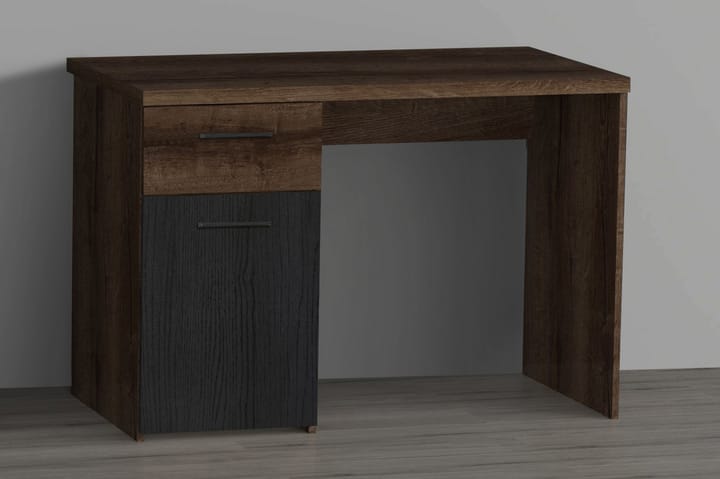 Kirjoituspöytä Kofcas 110 cm 2 kaappia - Ruskea/Musta - Huonekalut - Pöytä & ruokailuryhmä - Työpöytä - Kirjoituspöytä