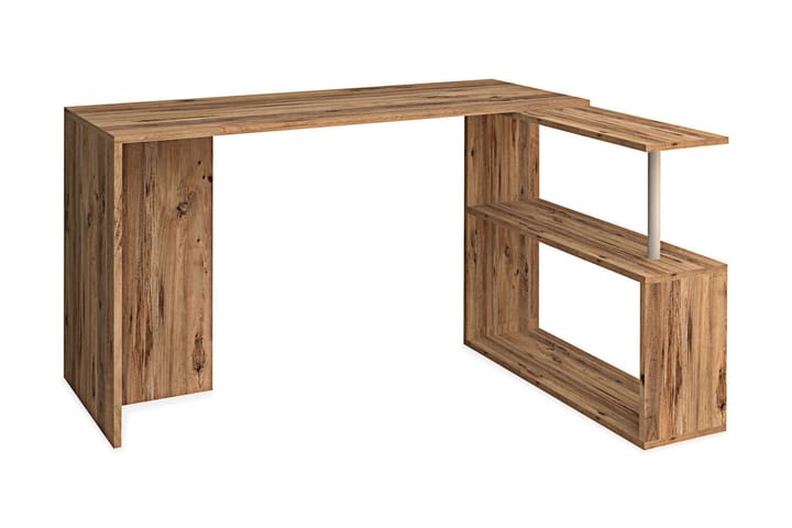 Kirjoituspöytä Kvarnbo 130 cm Säilytyksellä 2 hyllyä - Vaaleanruskea - Huonekalut - Pöytä & ruokailuryhmä - Työpöytä - Kirjoituspöytä