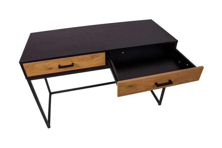 Kirjoituspöytä Limmen 120 cm Säilytyksellä 2 laatikkoa - Tammenväri/Musta - Huonekalut - Pöytä & ruokailuryhmä - Työpöytä - Kirjoituspöytä